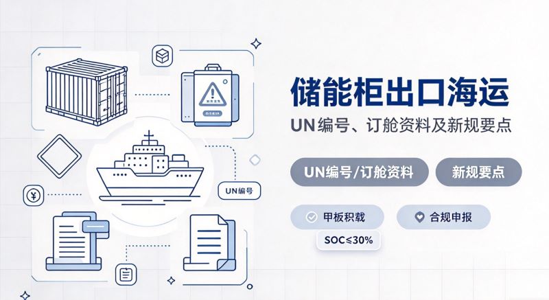 储能柜出口海运，UN编号订舱资料新规实操要点